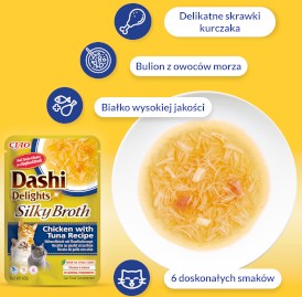 INABA Cat Dashi Delights Kawałki Kurczaka z Tuńczykiem w bulionie 40g - Zdjęcie nr 3