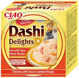 INABA Cat Dashi Delights Kawałki Kurczaka z Tuńczykiem i Łososiem w bulionie 70g - Zdjęcie nr 2