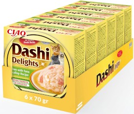 INABA Cat Dashi Delights Kawałki Kurczaka z Tuńczykiem i Przegrzebkami w bulionie 70g - Zdjęcie nr 3