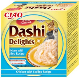 INABA Cat Dashi Delights Kawałki Kurczaka z Przegrzebkami w bulionie 70g - Zdjęcie nr 2