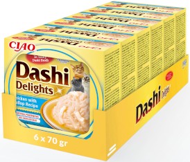 INABA Cat Dashi Delights Kawałki Kurczaka z Przegrzebkami w bulionie 70g - Zdjęcie nr 3