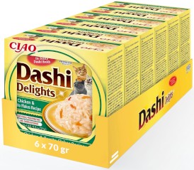 INABA Cat Dashi Delights Kawałki Kurczaka z Płatkami Bonito w bulionie 70g - Zdjęcie nr 3