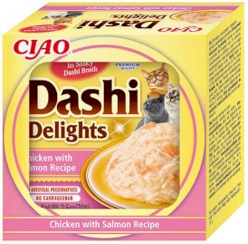 INABA Cat Dashi Delights Kawałki Kurczaka z Łososiem w bulionie 70g - Zdjęcie nr 2