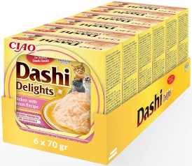 INABA Cat Dashi Delights Kawałki Kurczaka z Łososiem w bulionie 70g - Zdjęcie nr 3