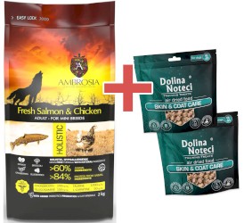 AMBROSIA Dog Adult Mini Fresh Salmon / Chicken Świeży Łosoś i Kurczak 6kg + GRATIS DOLINA NOTECI - Zdjęcie główne