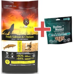 AMBROSIA Dog Adult Mini Fresh Salmon / Chicken Świeży Łosoś i Kurczak 2kg + GRATIS DOLINA NOTECI - Zdjęcie główne