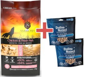 AMBROSIA Dog Puppy Growth Chicken / Fresh Fish Kurczak i Świeża Ryba 6kg + GRATIS DOLINA NOTECI - Zdjęcie główne