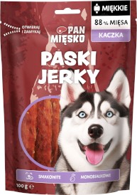 PAN MIĘSKO Paski Jerky Kaczka dla psa 100g - Zdjęcie główne