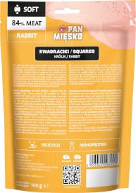 PAN MIĘSKO Kwadraciki Królik dla psa 100g - Zdjęcie nr 2