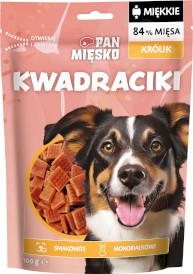 PAN MIĘSKO Kwadraciki Królik dla psa 100g - Zdjęcie główne
