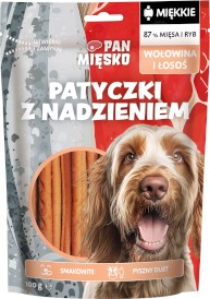 PAN MIĘSKO Patyczki Wołowina Łosoś dla psa 100g - Zdjęcie główne