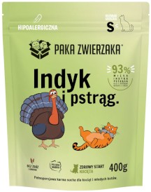 PAKA ZWIERZAKA Indyk i Pstrąg S bez zbóż dla kociąt 400g - Zdjęcie główne