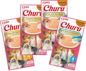 INABA Cat Churu Salmon Scallop Łosoś Przegrzebki 4x14g - Zdjęcie nr 9