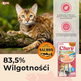 INABA Cat Churu Salmon Scallop Łosoś Przegrzebki 4x14g - Zdjęcie nr 6