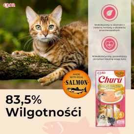 INABA Cat Churu Salmon Chicken Łosoś Kurczak 4x14g - Zdjęcie nr 6