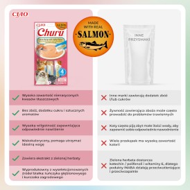 INABA Cat Churu Salmon Scallop Łosoś Przegrzebki 4x14g - Zdjęcie nr 8