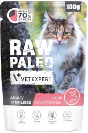 Vet Expert RAW PALEO Sterilised Wieprzowina dla sterylizowanych 100g ⬛⬛BLACKWEEK⬛⬛ - Zdjęcie główne