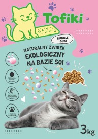 TOFIKI Żwirek sojowy zbrylający Guma balonowa 3kg - Zdjęcie główne