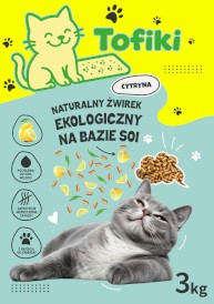 TOFIKI Żwirek sojowy zbrylający Cytryna 3kg - Zdjęcie nr 2