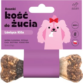 AZANKI Kość do żucia Lśniąca Kita Przysmak dla psów na wsparcie sierści 12cm - Zdjęcie główne