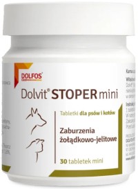 DOLFOS Dolvit Stoper Mini Zaburzenia żołądkowo-jelitowe dla psów i kotów 30szt - Zdjęcie główne