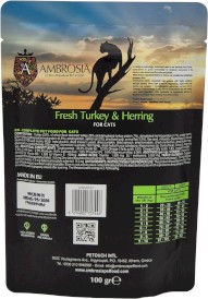 AMBROSIA Cat Senior / Adult Sterilized Light Fresh Turkey / Herring Świeży Indyk i Śledź 100g - Zdjęcie nr 2