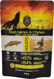 AMBROSIA Dog Adult Mini Fresh Salmon / Chicken Świeży Łosoś i Kurczak 100g ⬛⬛BLACKWEEK⬛⬛ - Zdjęcie główne