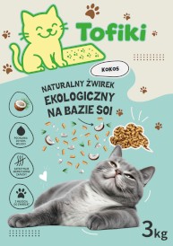 TOFIKI Żwirek sojowy zbrylający Kokos 3kg - Zdjęcie nr 3