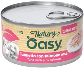 OASY Cat Natury Cooking Brooth Tuńczyk Łosoś w bulionie Puszka 85g - Zdjęcie główne