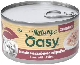 OASY Cat Natury Cooking Brooth Tuńczyk Krewetki w bulionie Puszka 85g - Zdjęcie główne