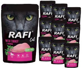 DOLINA NOTECI RAFI Cat Adult Indyk bez zbóż 10x100g - Zdjęcie główne