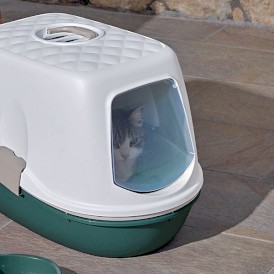 STEFANPLAST Furba Top Chic Kuweta zamknięta z sitkiem Biało-Zielona - Zdjęcie nr 2