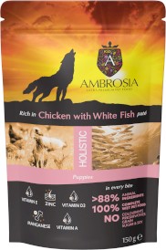 AMBROSIA Dog Puppy Chicken / White Fish Paté Kurczak i Białoryby 10x150g - Zdjęcie nr 2