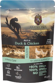 AMBROSIA Cat Adult / Sterilized Duck / Chicken Kaczka i Kurczak 85g - Zdjęcie główne