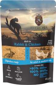 AMBROSIA Cat Adult / Sterilized Rabbit / Chicken Królik i Kurczak 85g - Zdjęcie główne