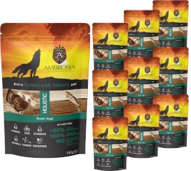 AMBROSIA Dog Senior Turkey / Salmon Paté Indyk i Łosoś 10x150g - Zdjęcie główne