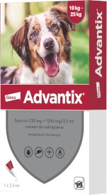 ADVANTIX Krople dla psa na kleszcze pchły L 10-25kg 1szt. - Zdjęcie główne