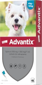 ADVANTIX Krople dla psa na kleszcze pchły M 4-10kg 4szt. - Zdjęcie główne