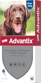 ADVANTIX Krople dla psa na kleszcze pchły XL 25-40kg 4szt. - Zdjęcie główne