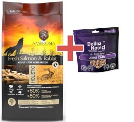 AMBROSIA Dog Adult Mini Sensitive Fresh Salmon / Rabbit Świeży Łosoś i Królik 1,5kg + GRATIS DOLINA NOTECI - Zdjęcie główne