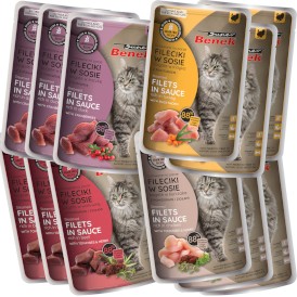 SUPER BENEK Filiecki w sosie na parze bez zbóż MIX SMAKÓW 12x85g - Zdjęcie główne