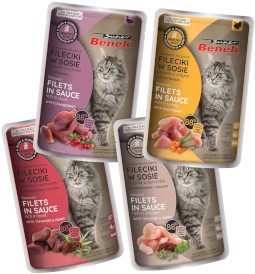 SUPER BENEK Filiecki w sosie na parze bez zbóż MIX SMAKÓW 12x85g - Zdjęcie nr 2