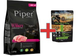 Dolina Noteci PIPER Animals Kot Adult Turkey Indyk 3kg + 100g Karmy SuperPremium GRATIS !! - Zdjęcie główne