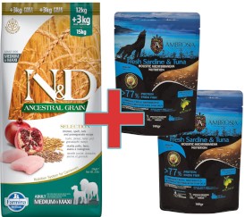 FARMINA ND DOG AG Chicken Pomegranate Selection Adult Medium / Maxi 15kg + 200g Karmy SuperPremium GRATIS !! - Zdjęcie główne