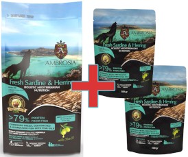 AMBROSIA Dog Puppy Mediterranean Fresh Sardine / Herring Świeże Ryby 1,5kg + 200g GRATIS - Zdjęcie główne