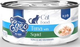 EGEO Cat Food Adult Tuńczyk z Kalmarami w Galaretce dla kota Puszka 85g - Zdjęcie główne