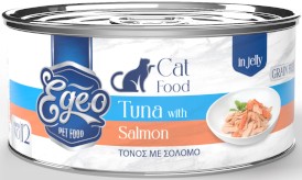 EGEO Cat Food Adult Tuńczyk z Łososiem w Galaretce dla kota Puszka 85g - Zdjęcie główne