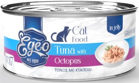 EGEO Cat Food Adult Tuńczyk z Ośmiornicą w Galaretce dla kota Puszka 85g - Zdjęcie główne