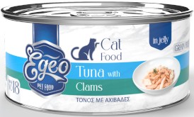 EGEO Cat Food Adult Tuńczyk z Małżami w Galaretce dla kota Puszka 85g - Zdjęcie główne