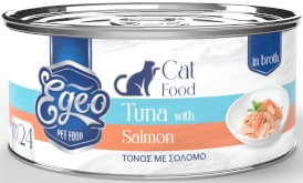 EGEO Cat Food Adult Tuńczyk z Łososiem w rosole dla kota Puszka 70g - Zdjęcie główne